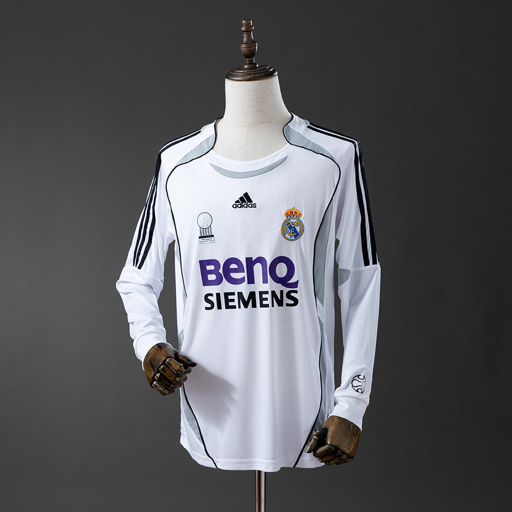 Camisa Real Madrid Titular 06/07 - Versão Retrô Manga Comprida