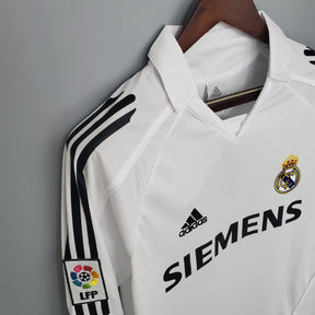 Camisa Real Madrid Titular 05/06 - Versão Retrô Manga Comprida