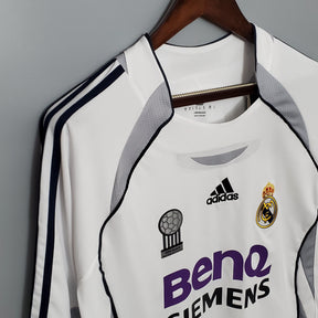 Camisa Real Madrid Titular 06/07 - Versão Retrô Manga Comprida