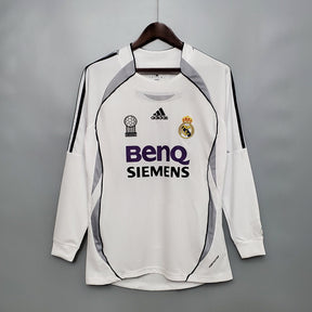 Camisa Real Madrid Titular 06/07 - Versão Retrô Manga Comprida